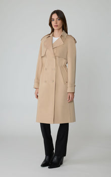 Fabiola Stretch Cotton Trench | Almond
