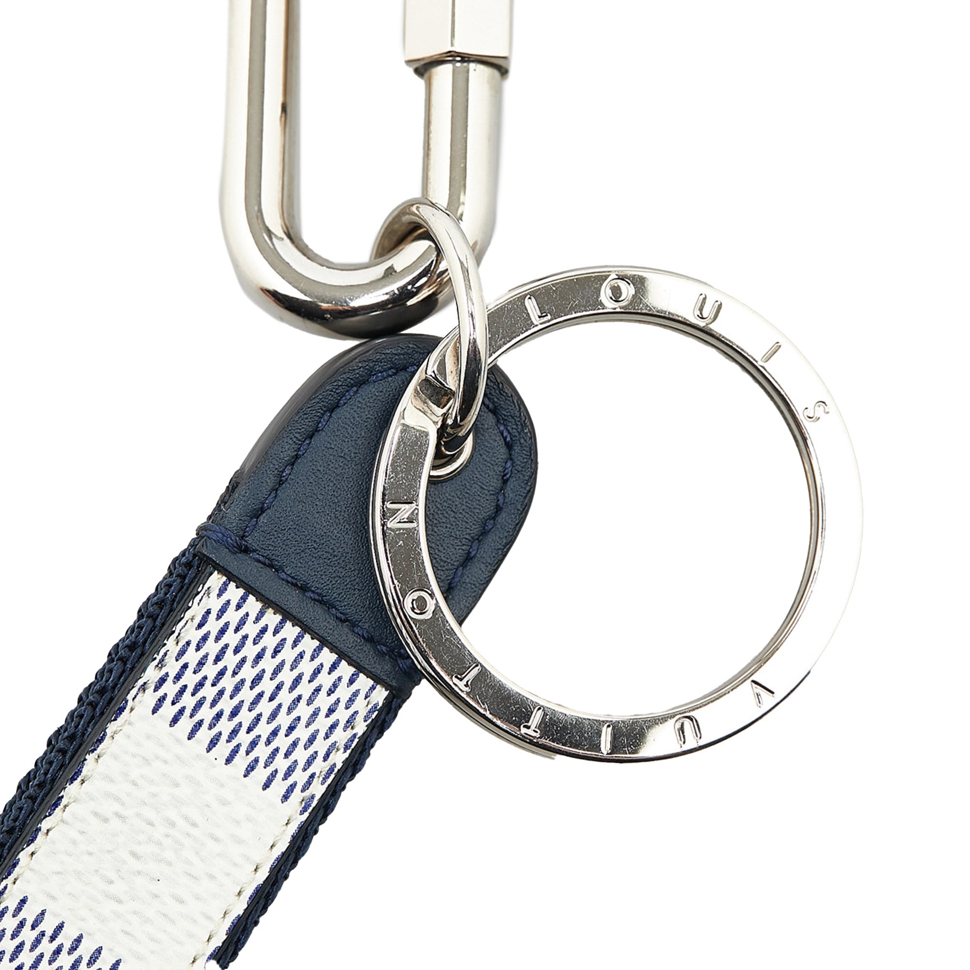 Louis Vuitton | Pre-Owned Damier Azur Coastline Matchpoint Dragonne Key Chain | White