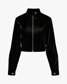 Cropped Moto Jacket | Black