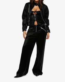 Cropped Moto Jacket | Black