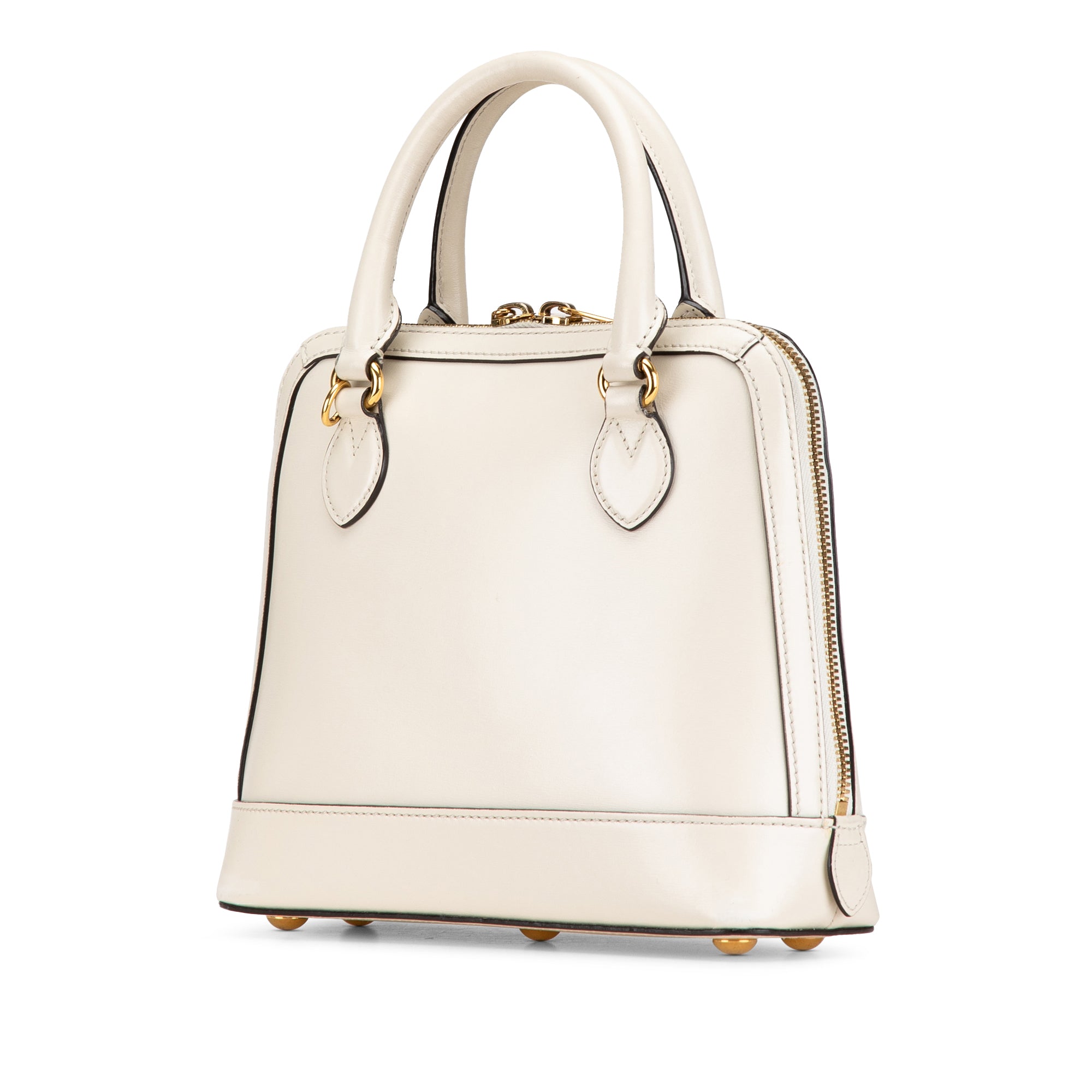 Gucci | Pre-Owned Small Leather Horsebit 1955 Satchel | White/Off White