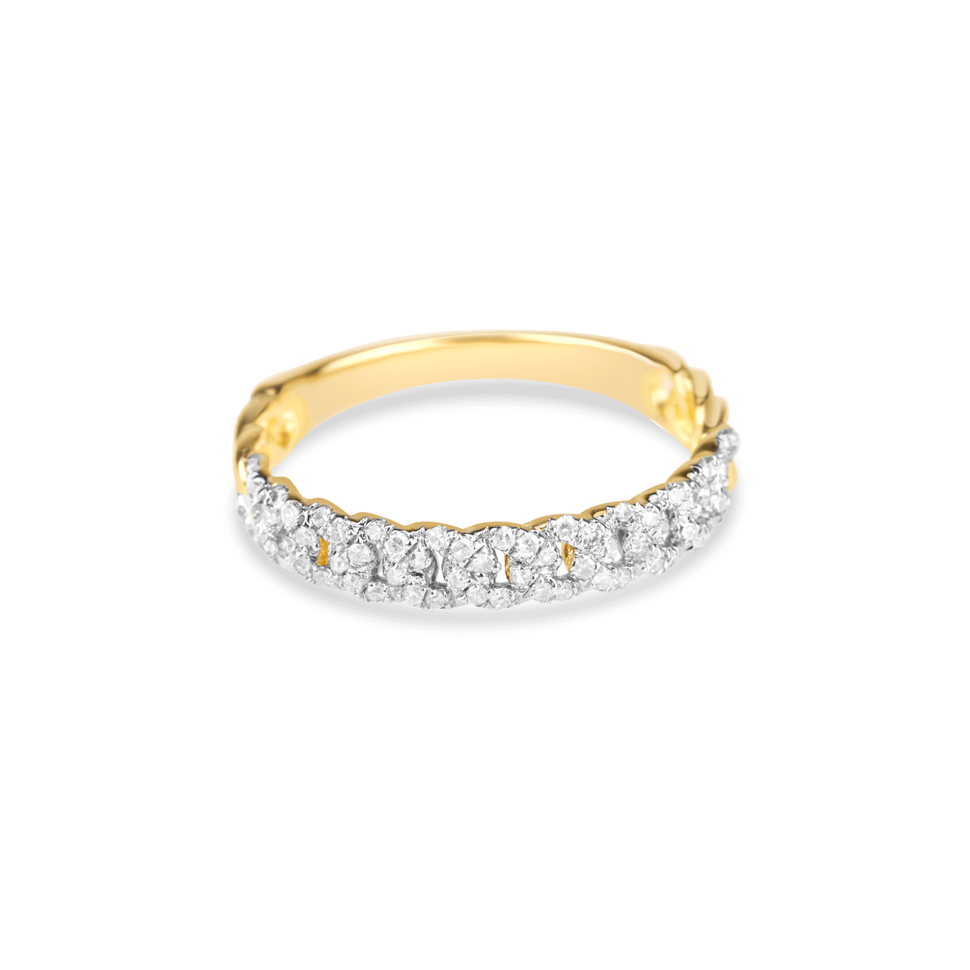 Pave Diamond Chain Ring, Size 7