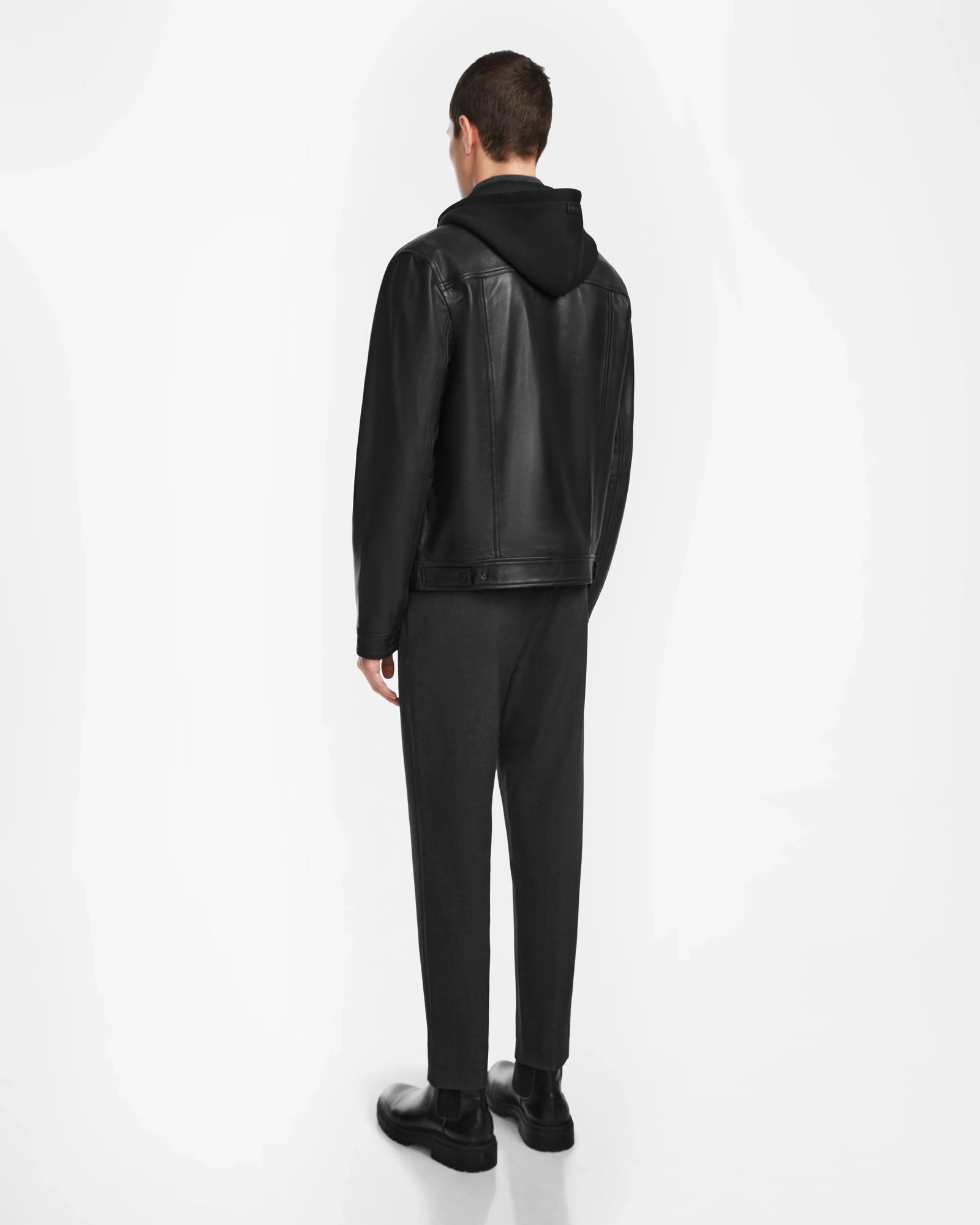 Men | AREN Leather Jacket | Black