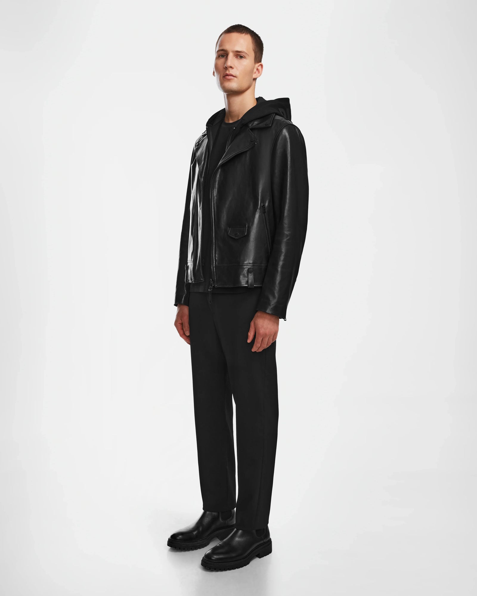 Men | MANUS Leather Jacket | Black