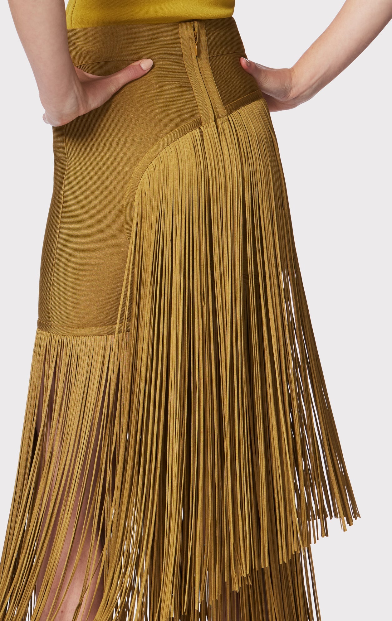 Asymmetrical Fringe Maxi Skirt | Bosc