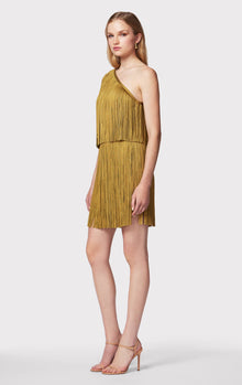 One Shoulder Mini Fringe Dress | Bosc