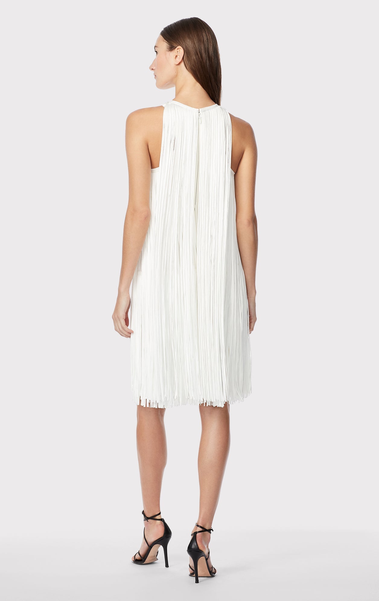 Racer Fringe Mini Dress | Alabaster