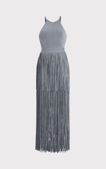 Strappy Halter Fringe Gown | Cinder