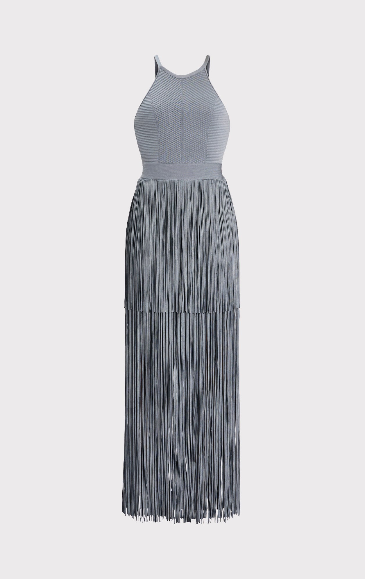 Strappy Halter Fringe Gown | Cinder