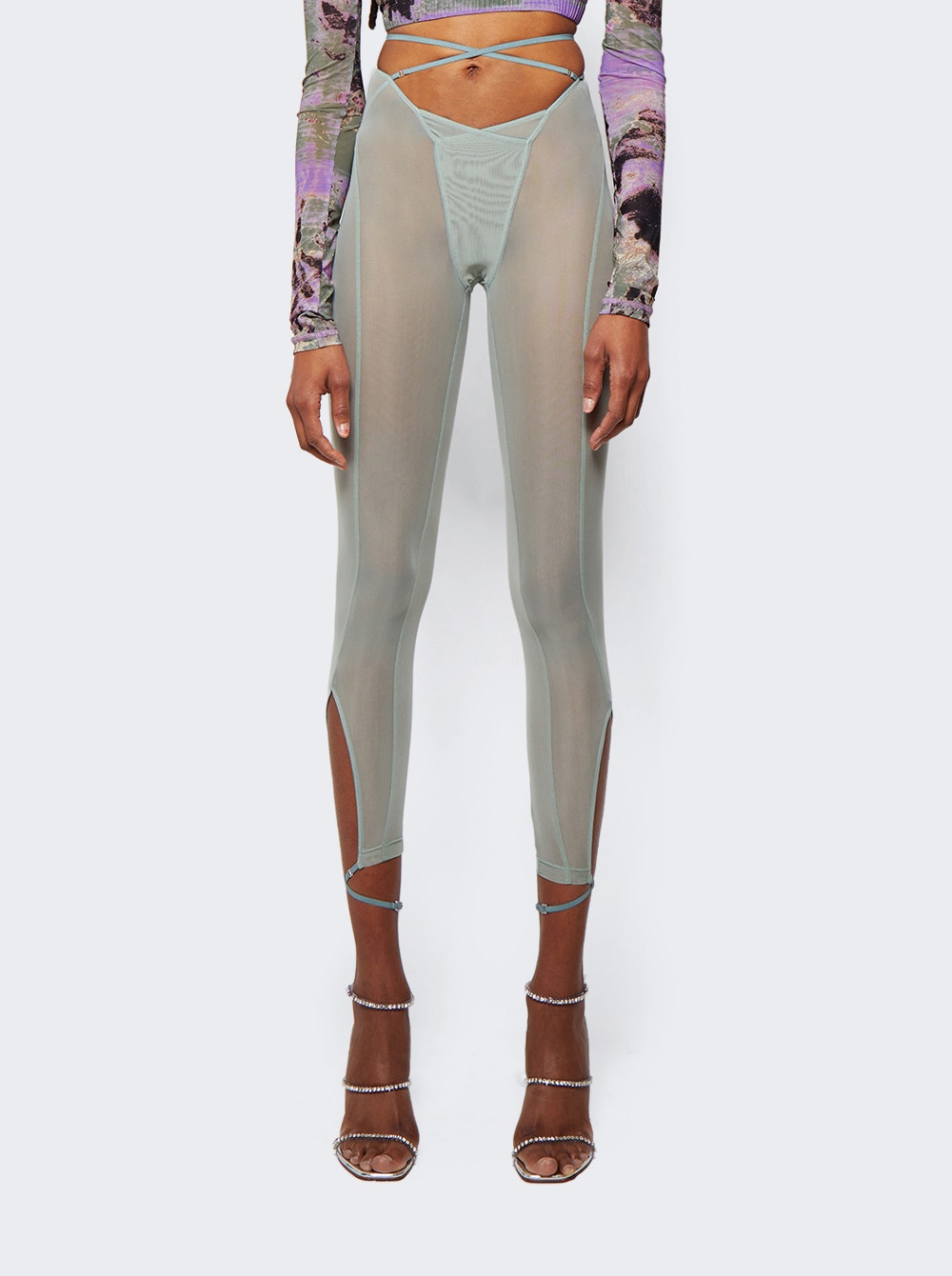 Women | KNWLS | Trouser With Underwear Finishings Sage Green