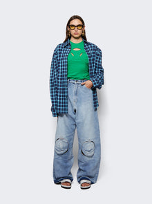 Women | Natasha Zinko | Pleated Check Cotton Shirt | Blue