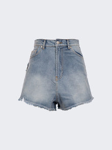 Women | Natasha Zinko | Denim Heart Shorts | Light Wash Blue