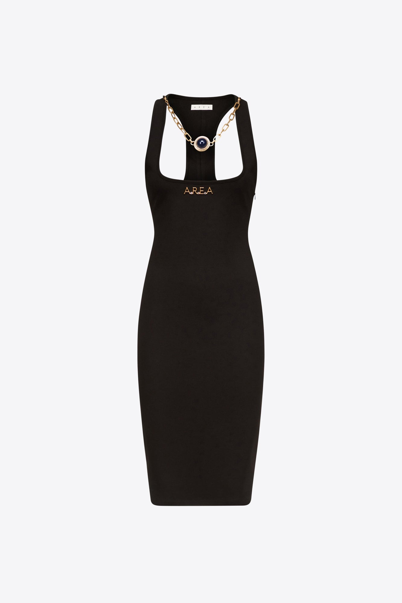 AREA Nameplate Tank Midi Dress | Black