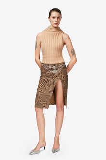 Sleeveless Twisted Knit Top | Light Beige