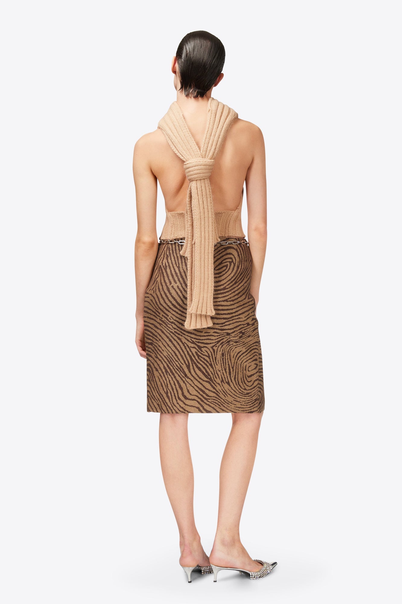 Sleeveless Twisted Knit Top | Light Beige