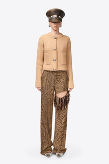 Gemstone Button Knit Cardigan | Light Beige