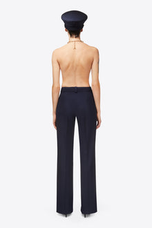 Chain Plate Straight Leg Trouser | Midnight Blue