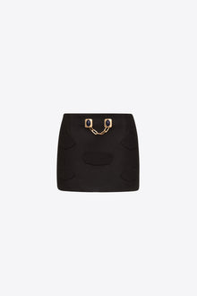 Gemstone Button Mini Skirt | Black