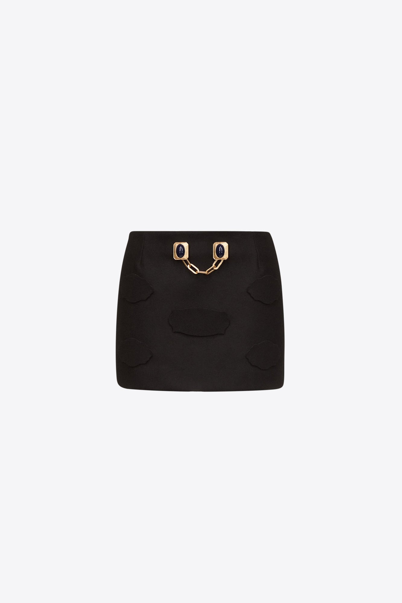Gemstone Button Mini Skirt | Black