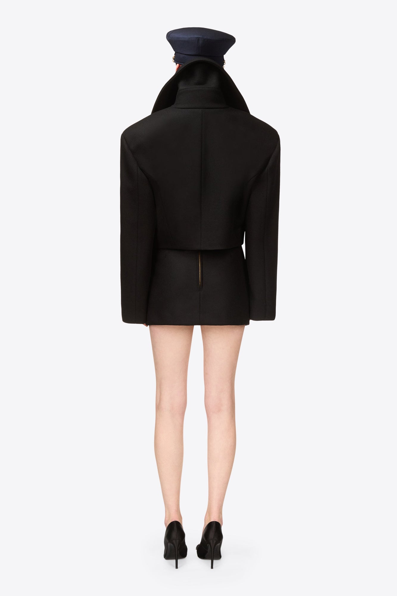 Gemstone Button Mini Skirt | Black