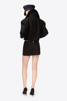 Gemstone Button Mini Skirt | Black