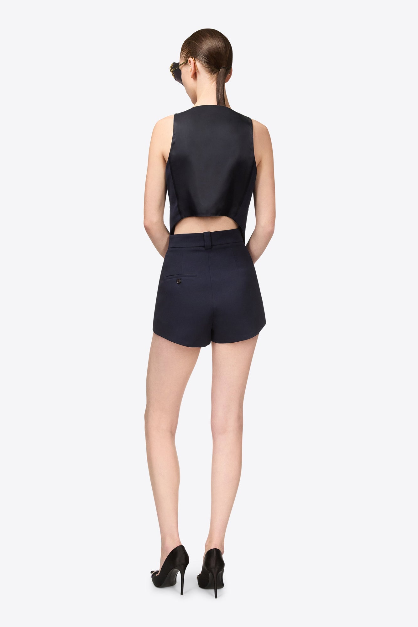 Gemstone Necklace Gilet | Midnight Blue