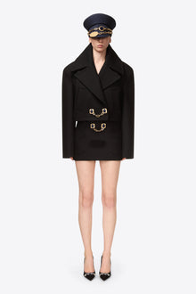 Gemstone Button Mini Skirt | Black