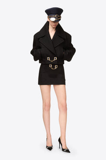 Gemstone Button Mini Skirt | Black