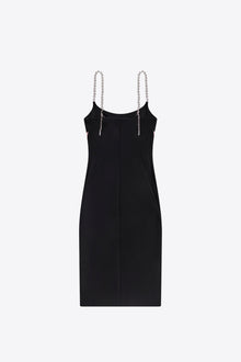 Colorblock Lily Flower Midi Dress | Black