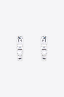 Clear Crystal Glass | Wrap Earrings | Silver