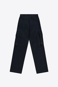 Embroidered Flower Cargo Pant | Midnight Blue