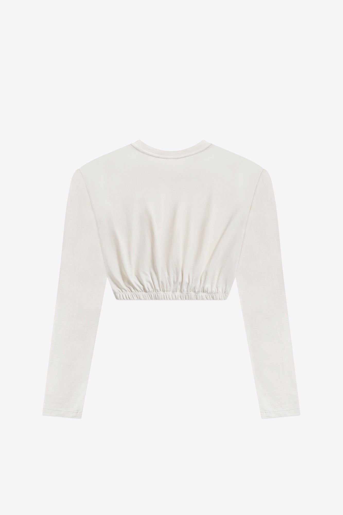 Crystal Cluster Long Sleeve Cropped T-Shirt | White