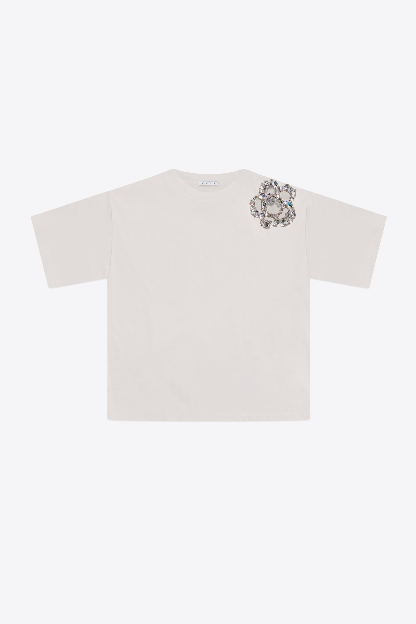 Crystal Cluster Flower T-Shirt | White