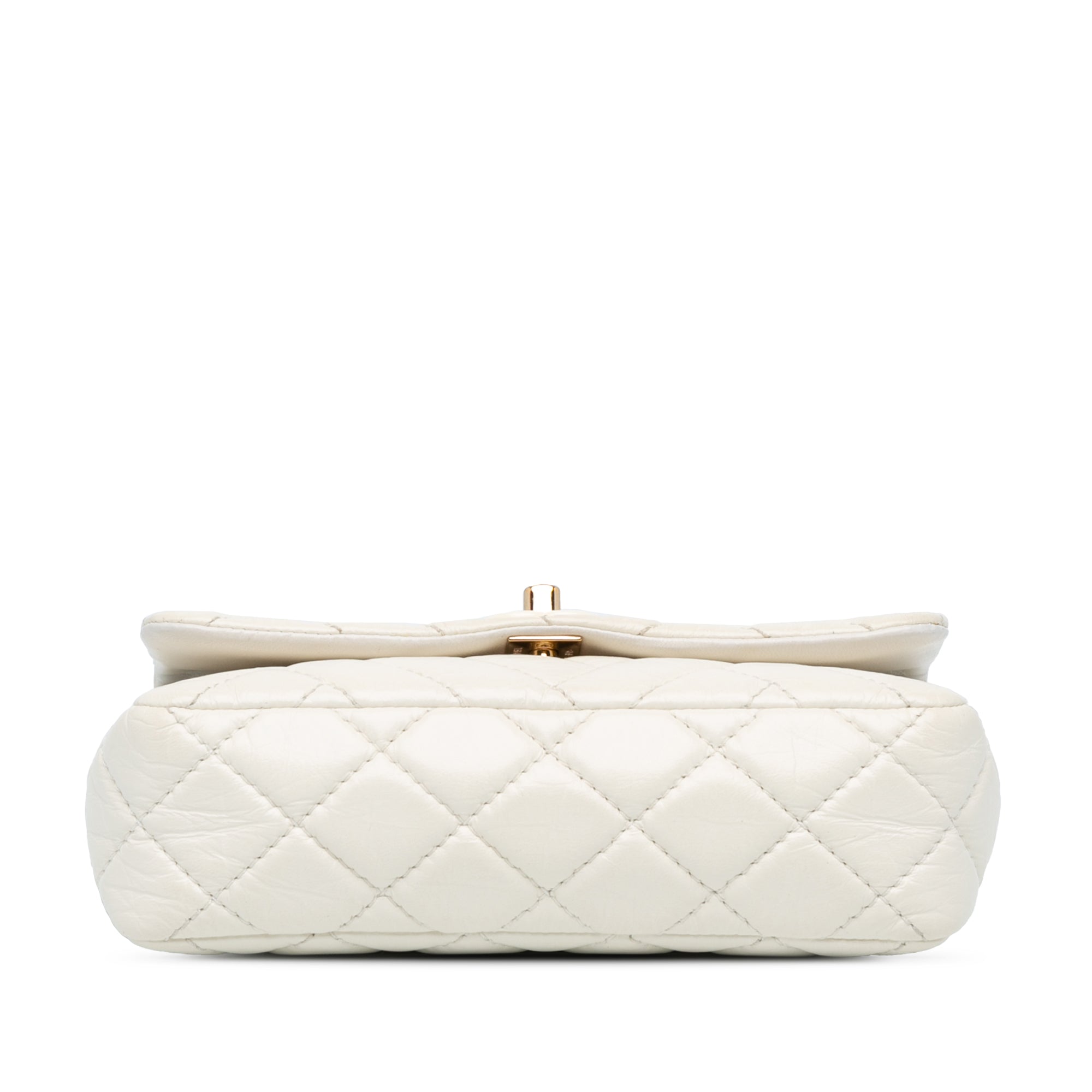 Chanel | Pre-Owned Small Mix Quilted Aged Calfskin New Clutch Flap | White/Ivory