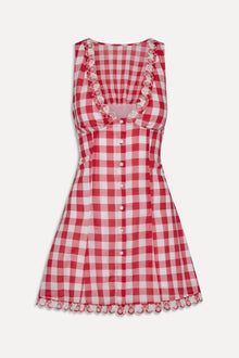 BELLA HADID Farm Gingham Mini Dress Malibu Picnic