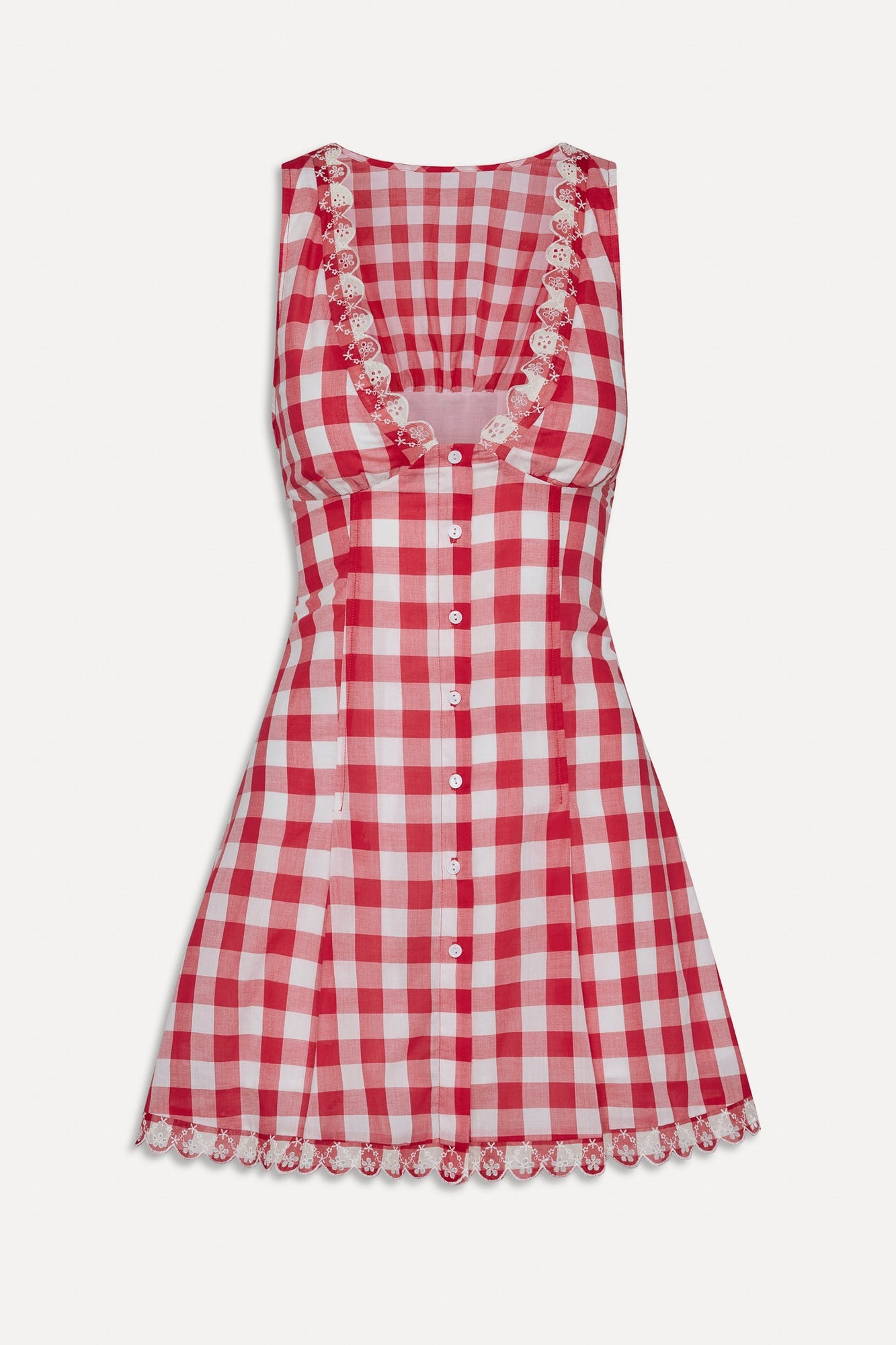 BELLA HADID Farm Gingham Mini Dress Malibu Picnic