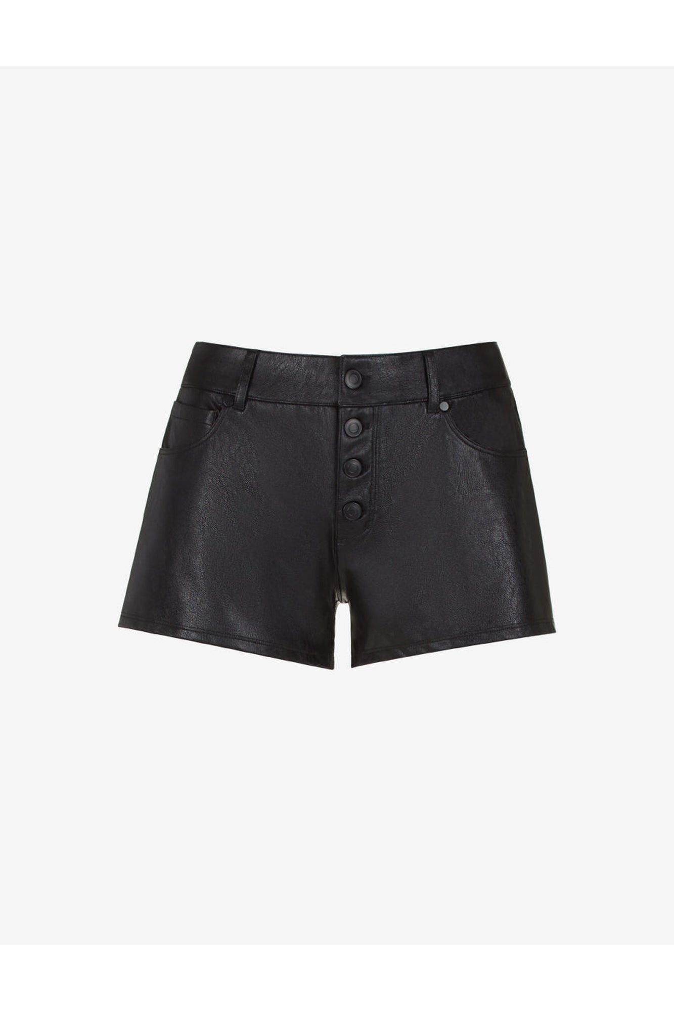 Faux Leather Five-Pocket Short | Black