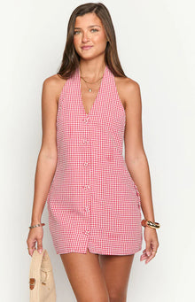 Felix Halter Mini Dress | Red Gingham