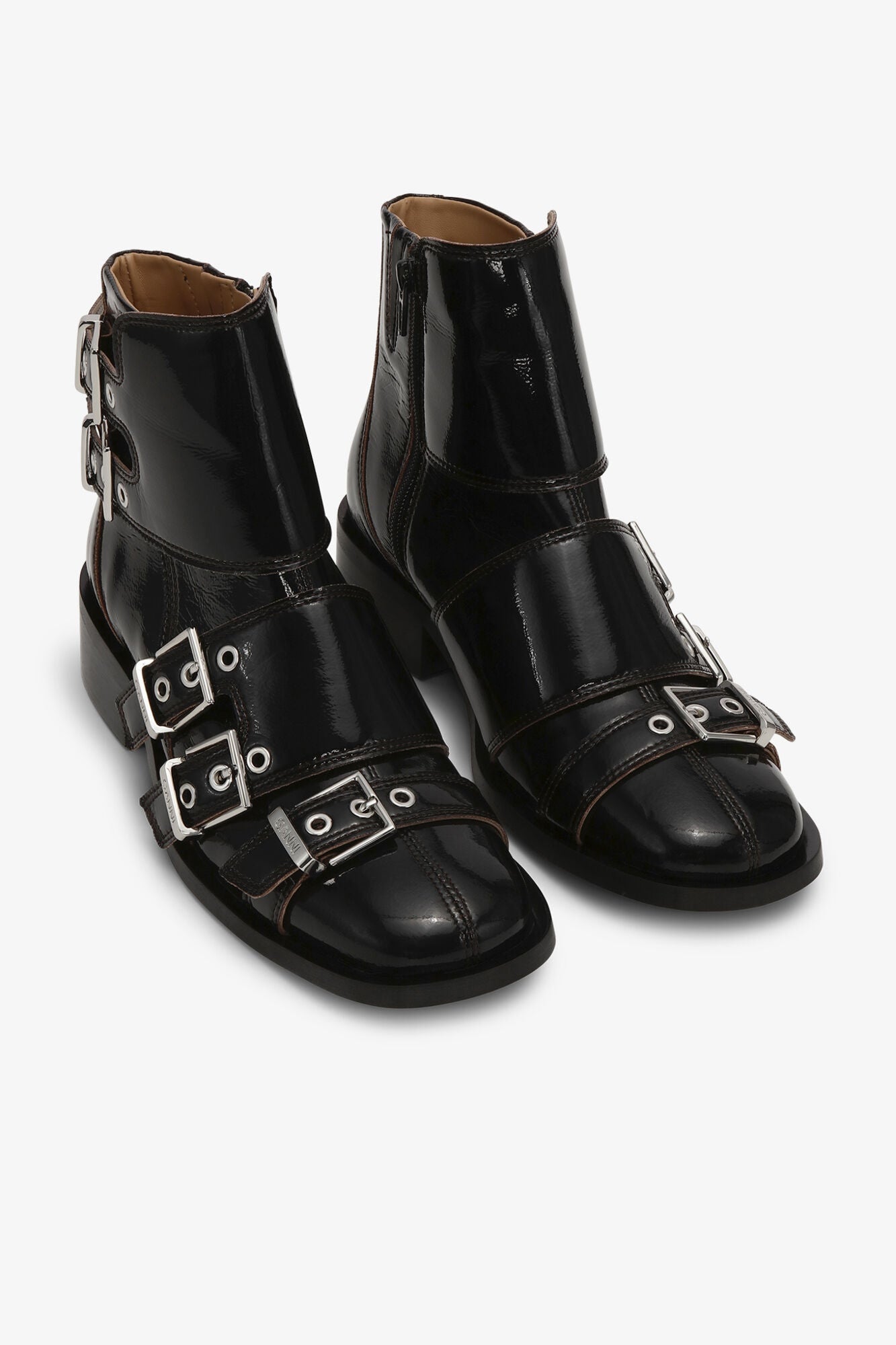 Feminine Buckle Naplack Boots | Black