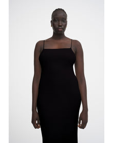 Fleur Eco Stretch | Ribbed-Knit Cami Dress | Black