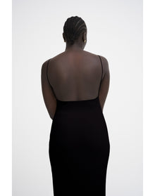 Fleur Eco Stretch | Ribbed-Knit Cami Dress | Black