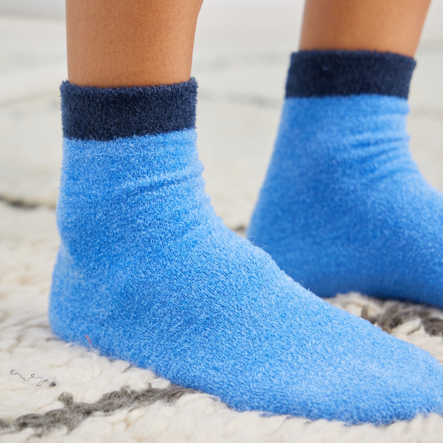 Fuzzy Lounge Socks | Glacier