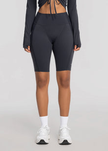 High-Waisted Performance Biker Shorts | Charcoal