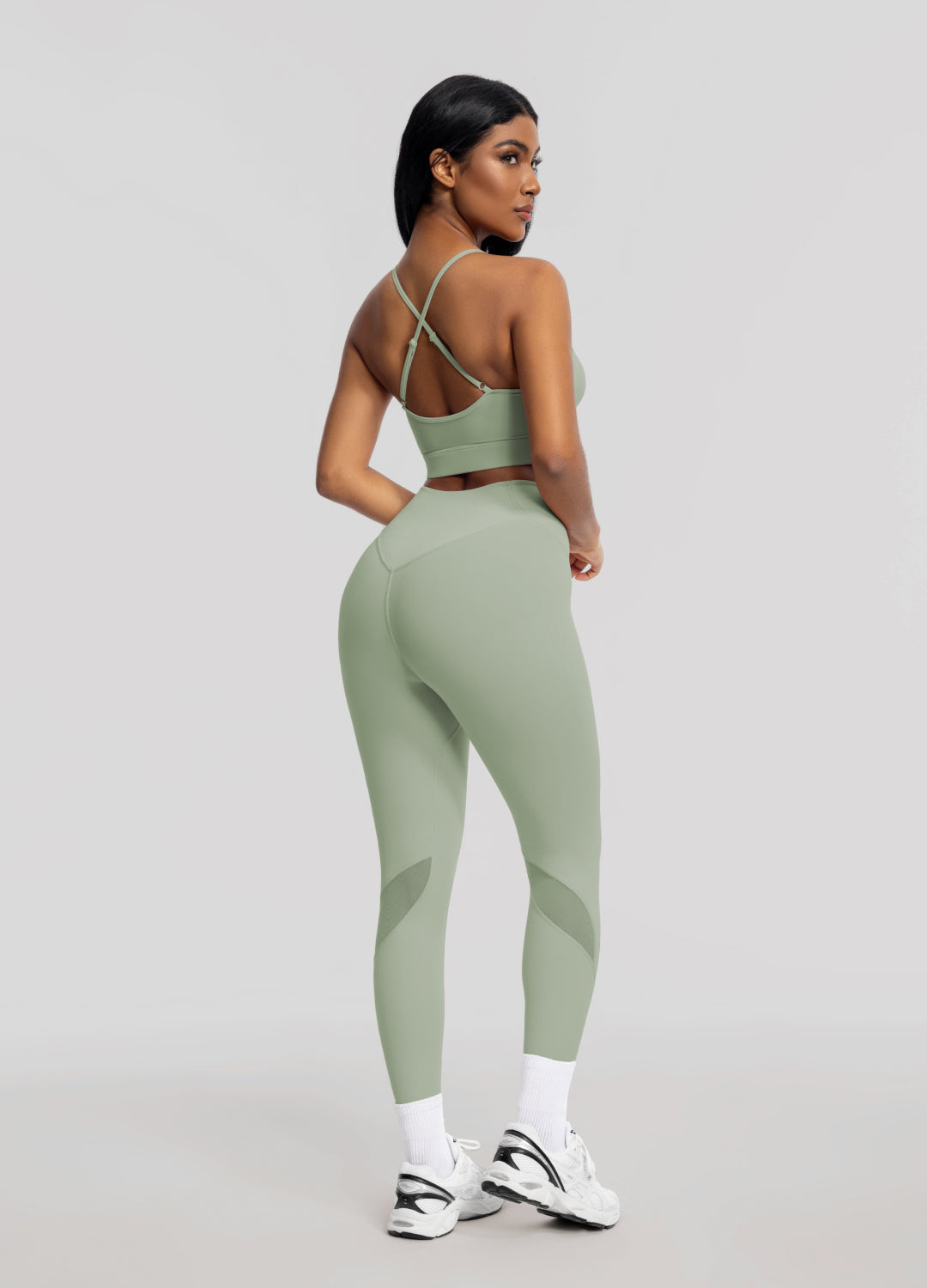 High-Waisted Stretch Performance Leggings | Sage Green