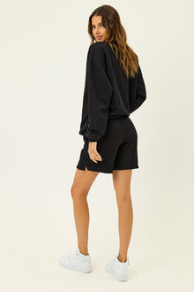 Burl Black High Waist Elastic Band Sweatshort