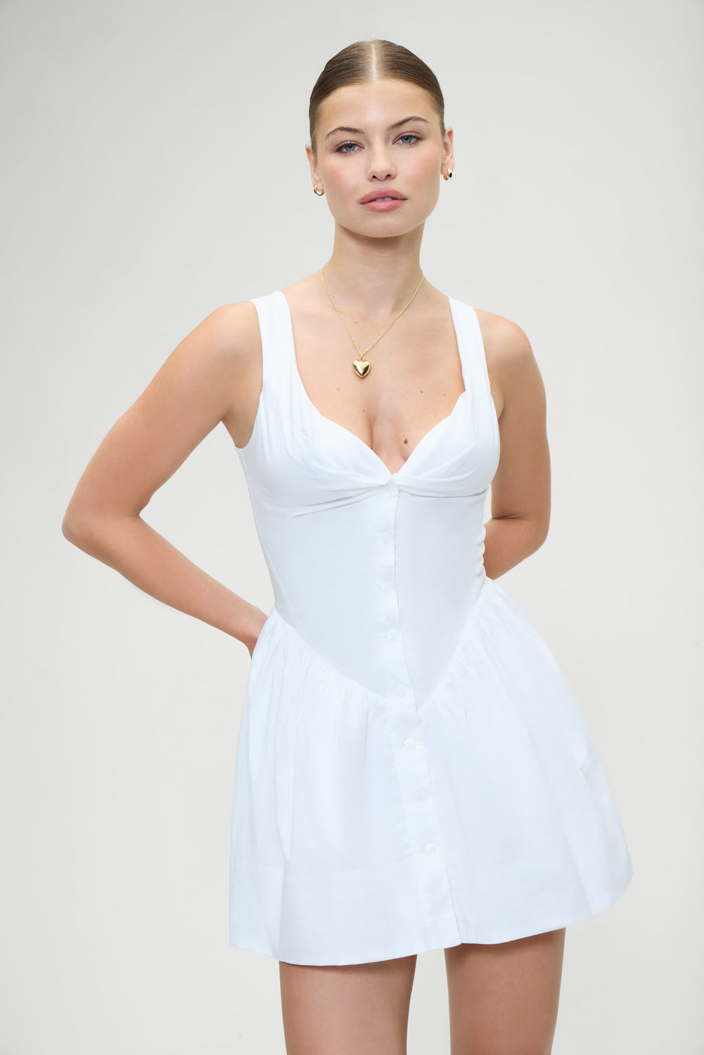CharlottePoplinDress-White