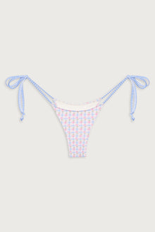 Divine plaid skimpy bikini bottom rose picnic pink and blue