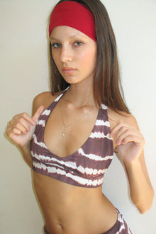 Edie Halter Tie Dye Bikini Top Taro Tie Dye