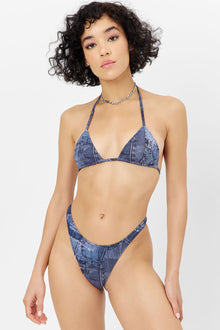 Fonda High Waist Bikini Bottom Blue Jean