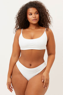 Frankies Bikinis Gavin White Ribbed Bralette Top